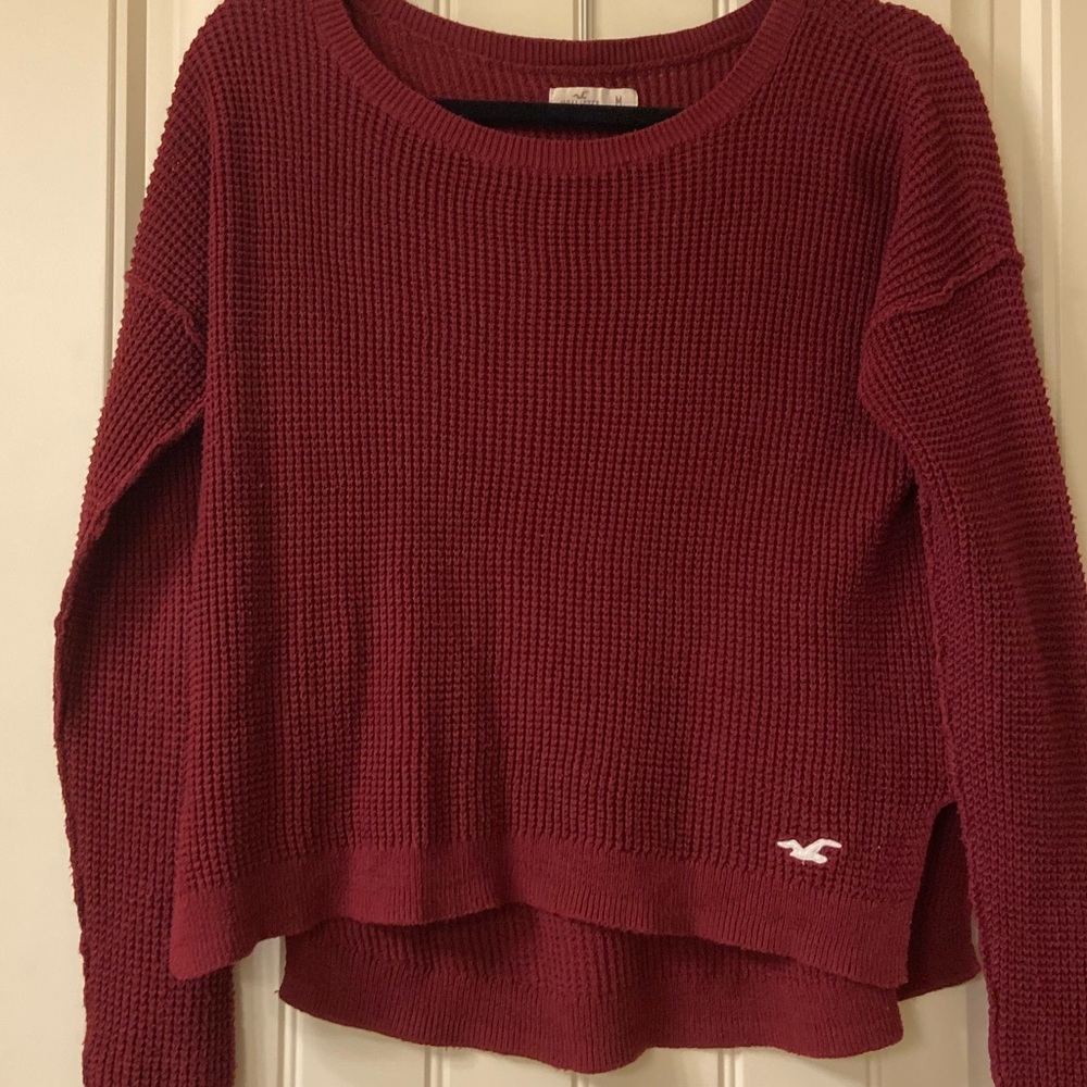 Hollister Maroon Knit Sweater